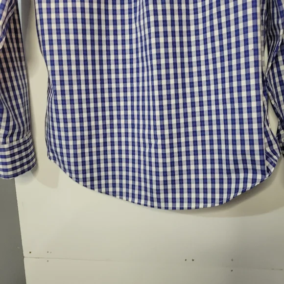 Banana Republic classic fit button down plaid shirt blue and white size small - Picture 6 of 7